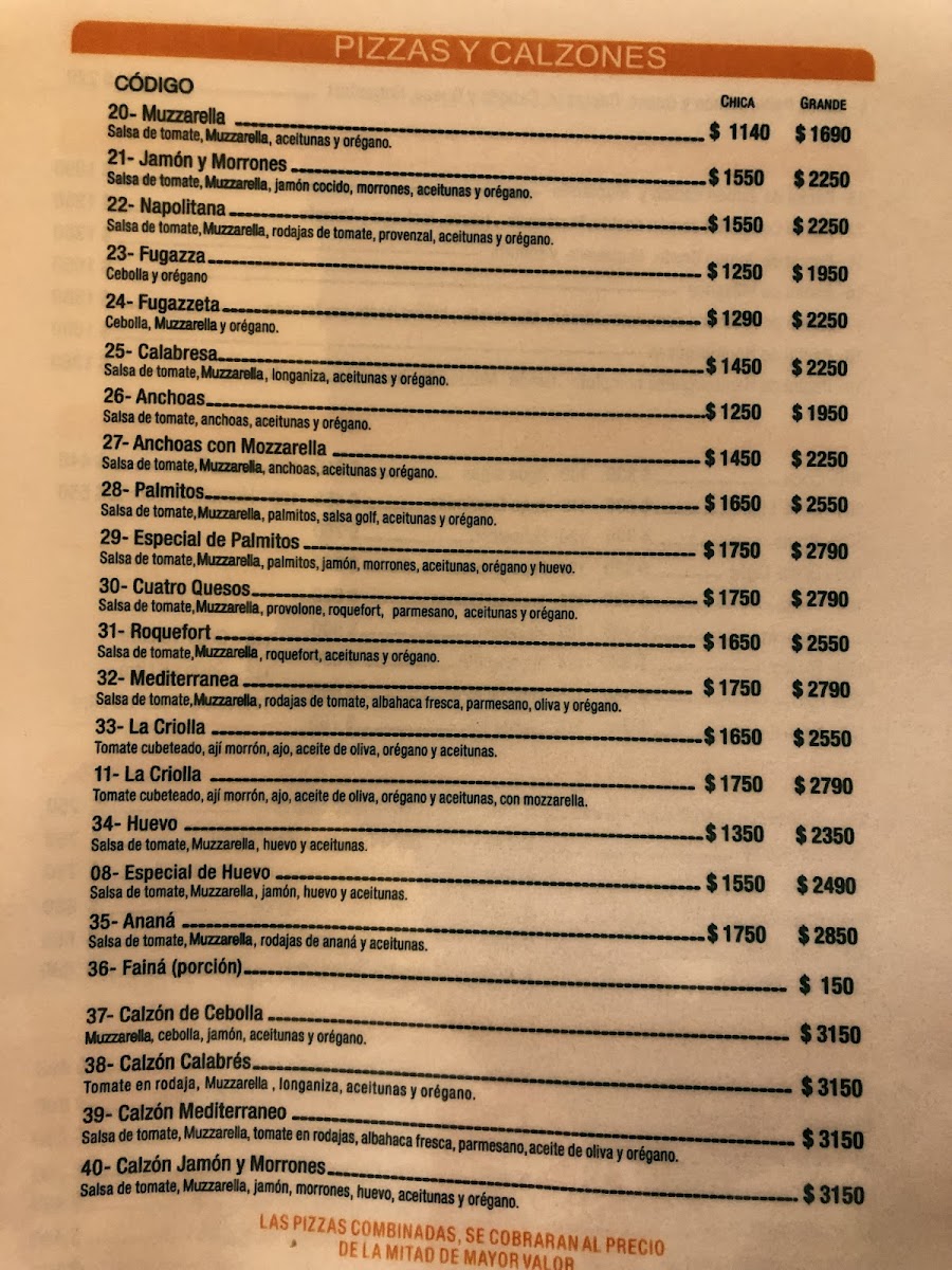 Menu Pizzería La Criolla-8