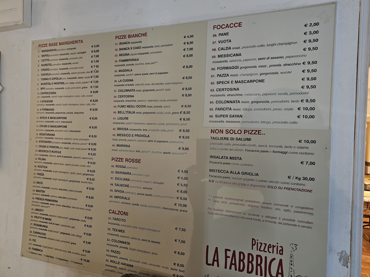 Menu Pizzeria La Fabbrica-1