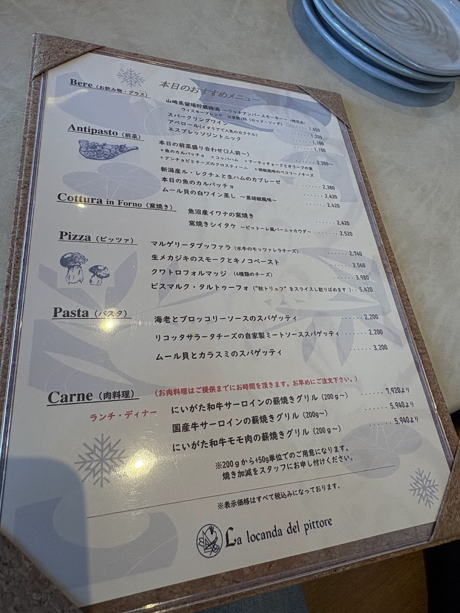 Menu Pizzeria La Locanda Del Pittore Iwappara-1