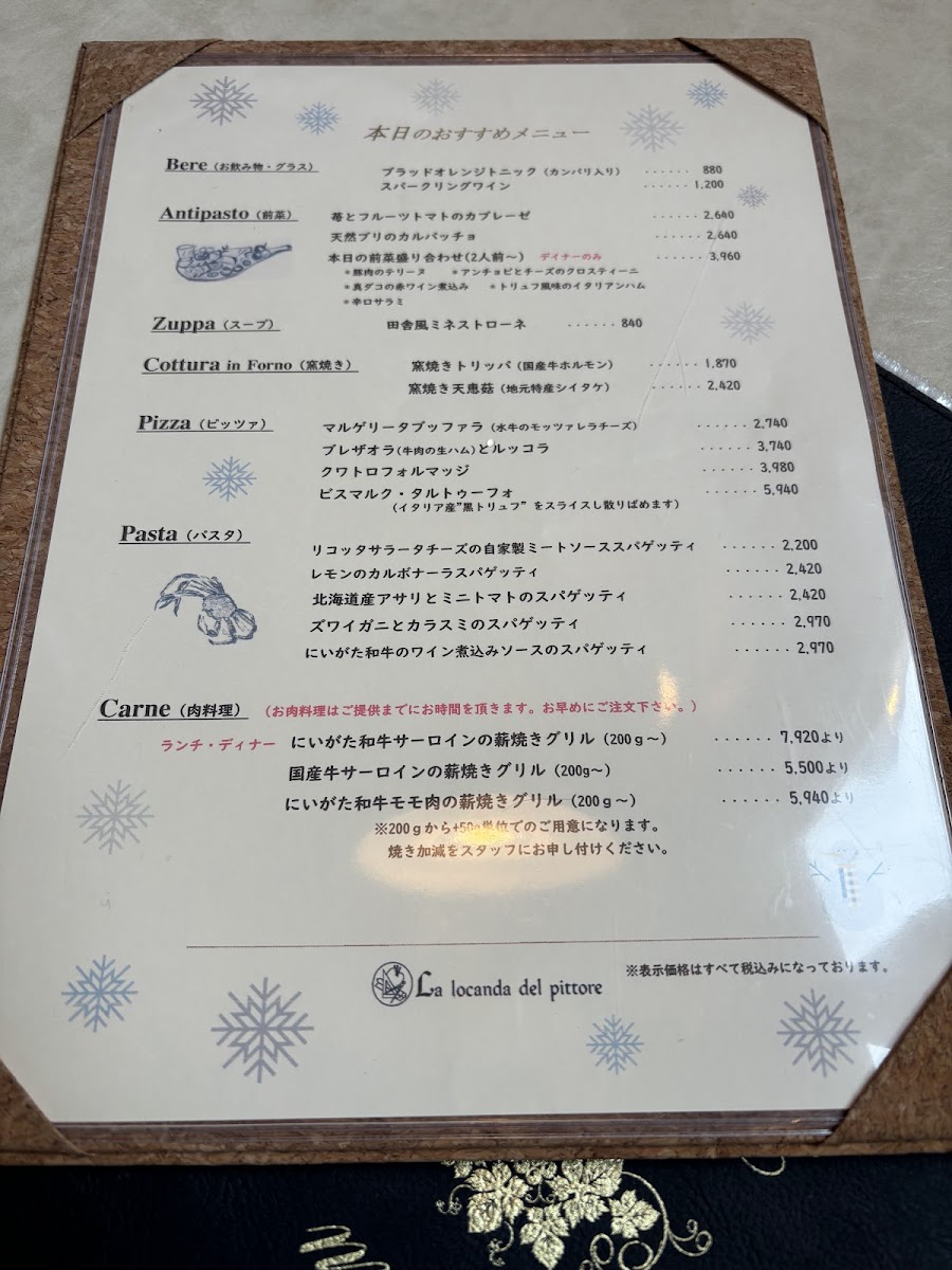 Menu Pizzeria La Locanda Del Pittore Iwappara-7