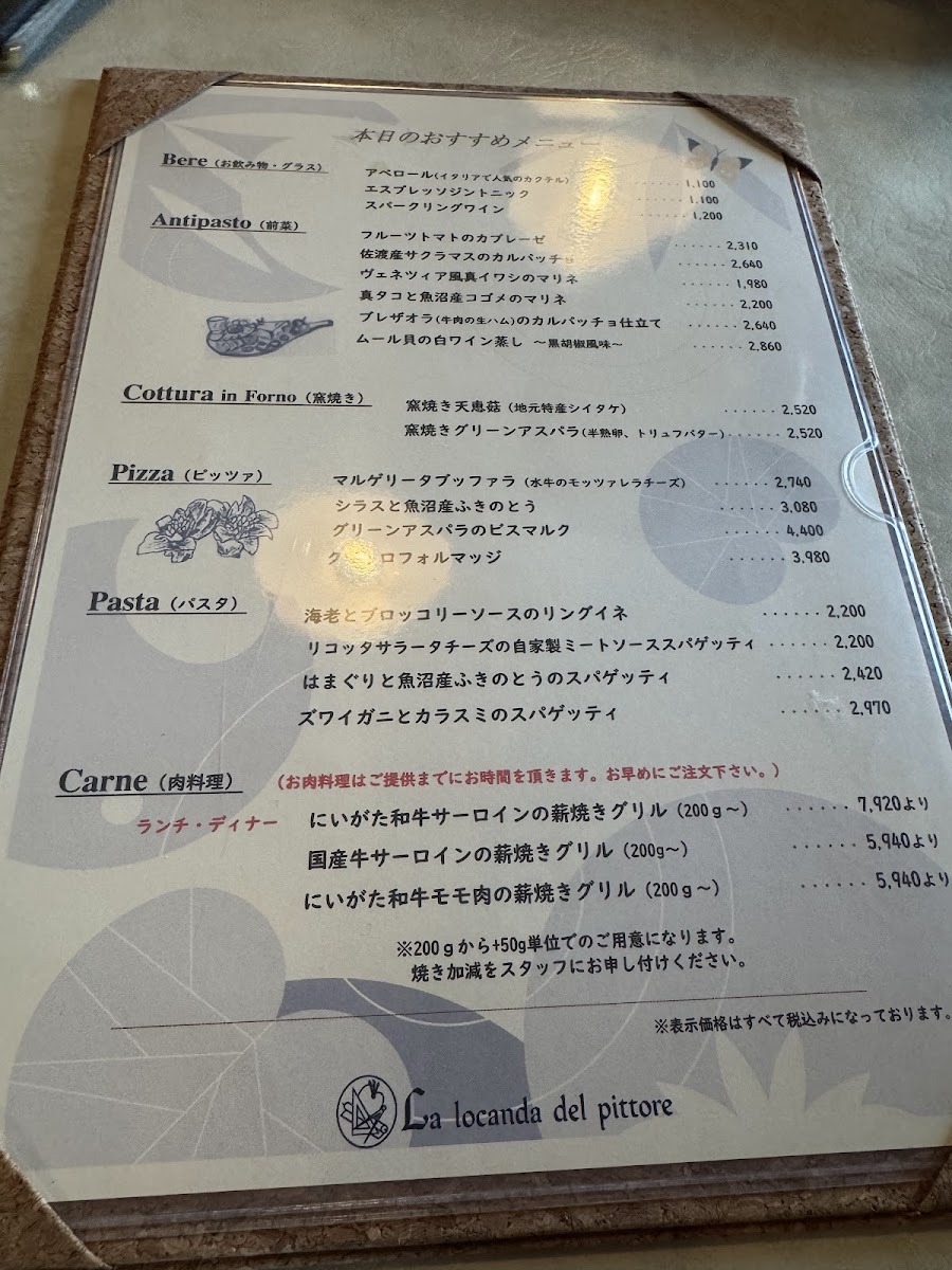 Menu Pizzeria La Locanda Del Pittore Iwappara-8