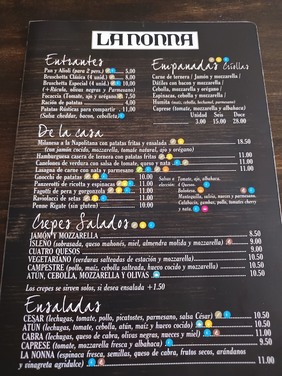 Menu Pizzería La Nonna De Portocristo-1