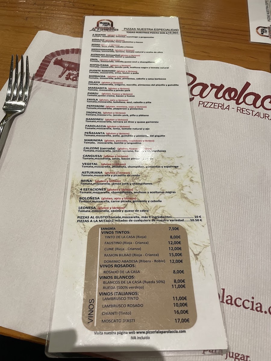 Menu Pizzeria La Parolaccia-7