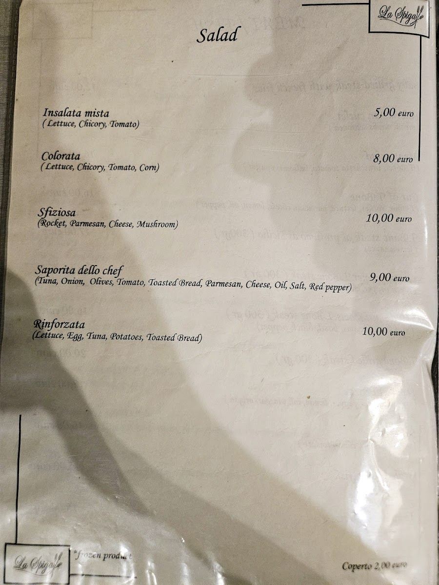 Menu Pizzeria La Spiga-8