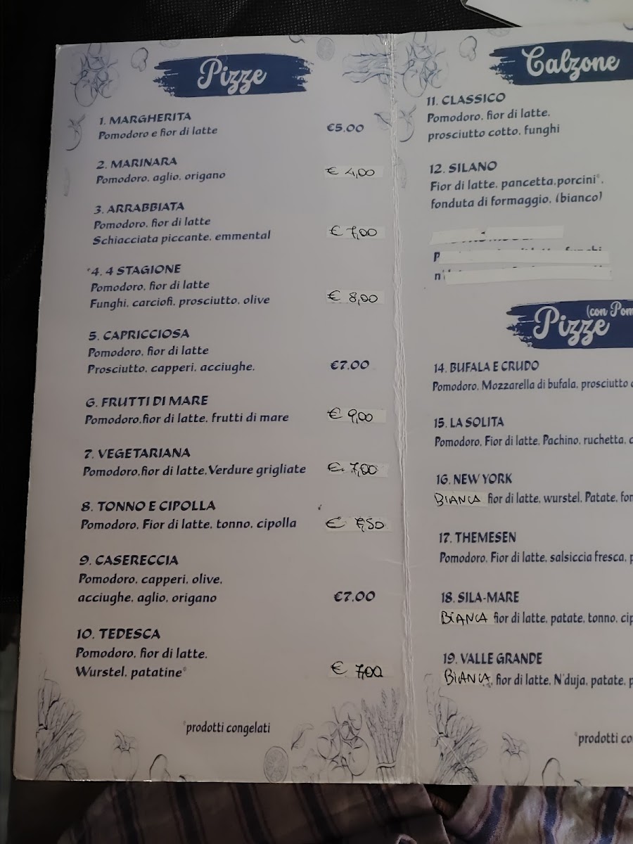 Menu Pizzeria La Strada-1