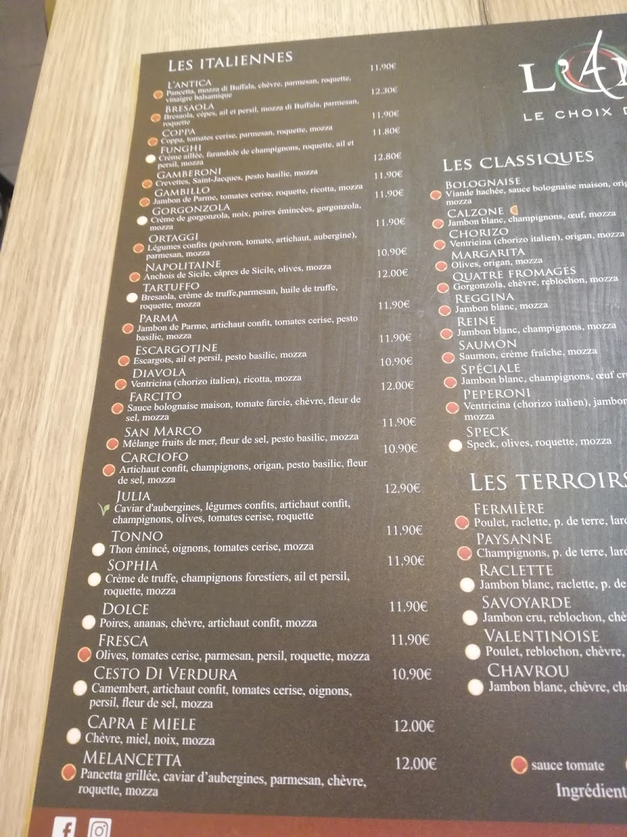 Menu Pizzeria L'antica Chanzy-7