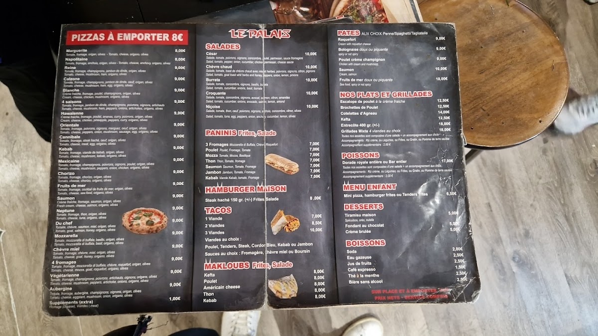 Menu Pizzeria Le Palais-1