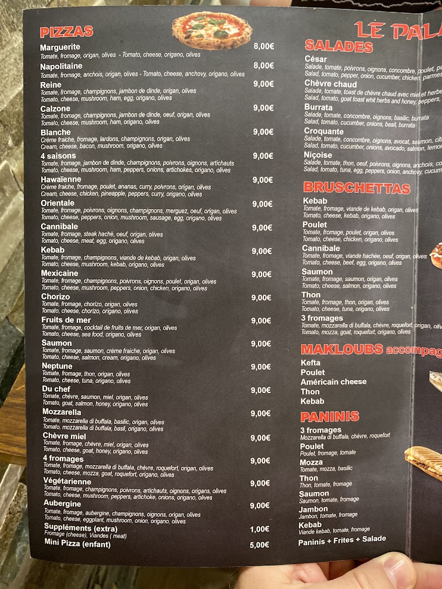 Menu Pizzeria Le Palais-9
