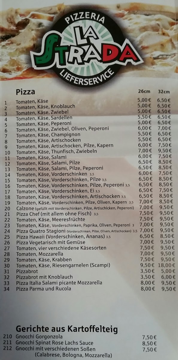 Menu Pizzeria & Lieferservice La Strada-2