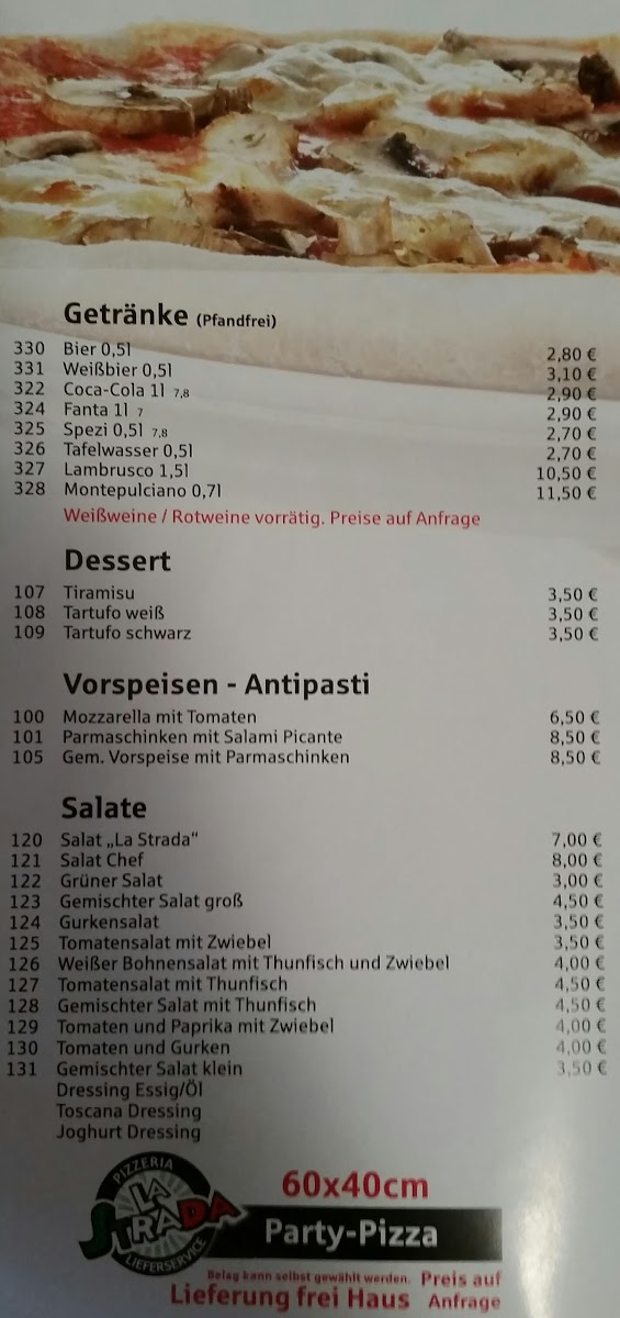 Menu Pizzeria & Lieferservice La Strada-3