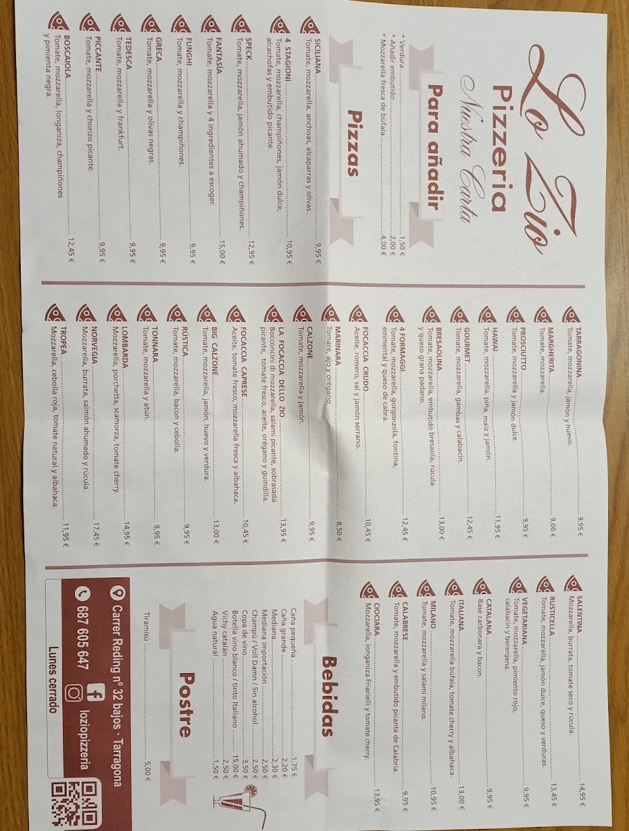 Menu Pizzeria Lo Zio-10