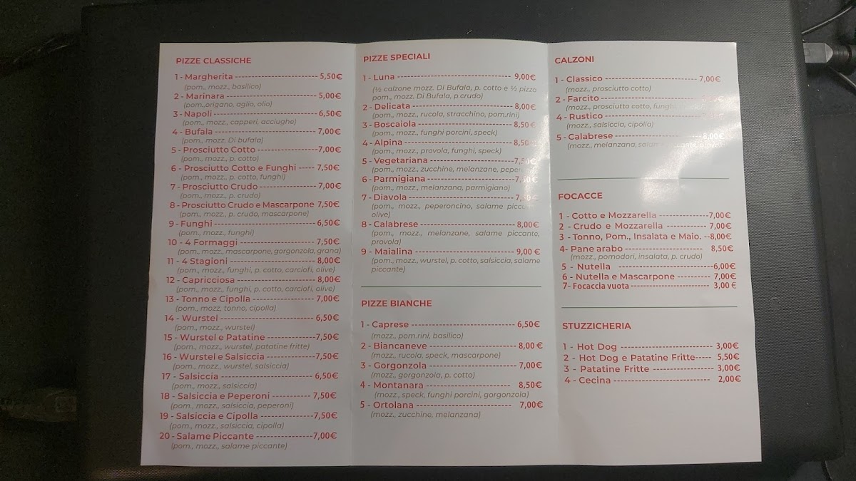 Menu Pizzeria Luna-1