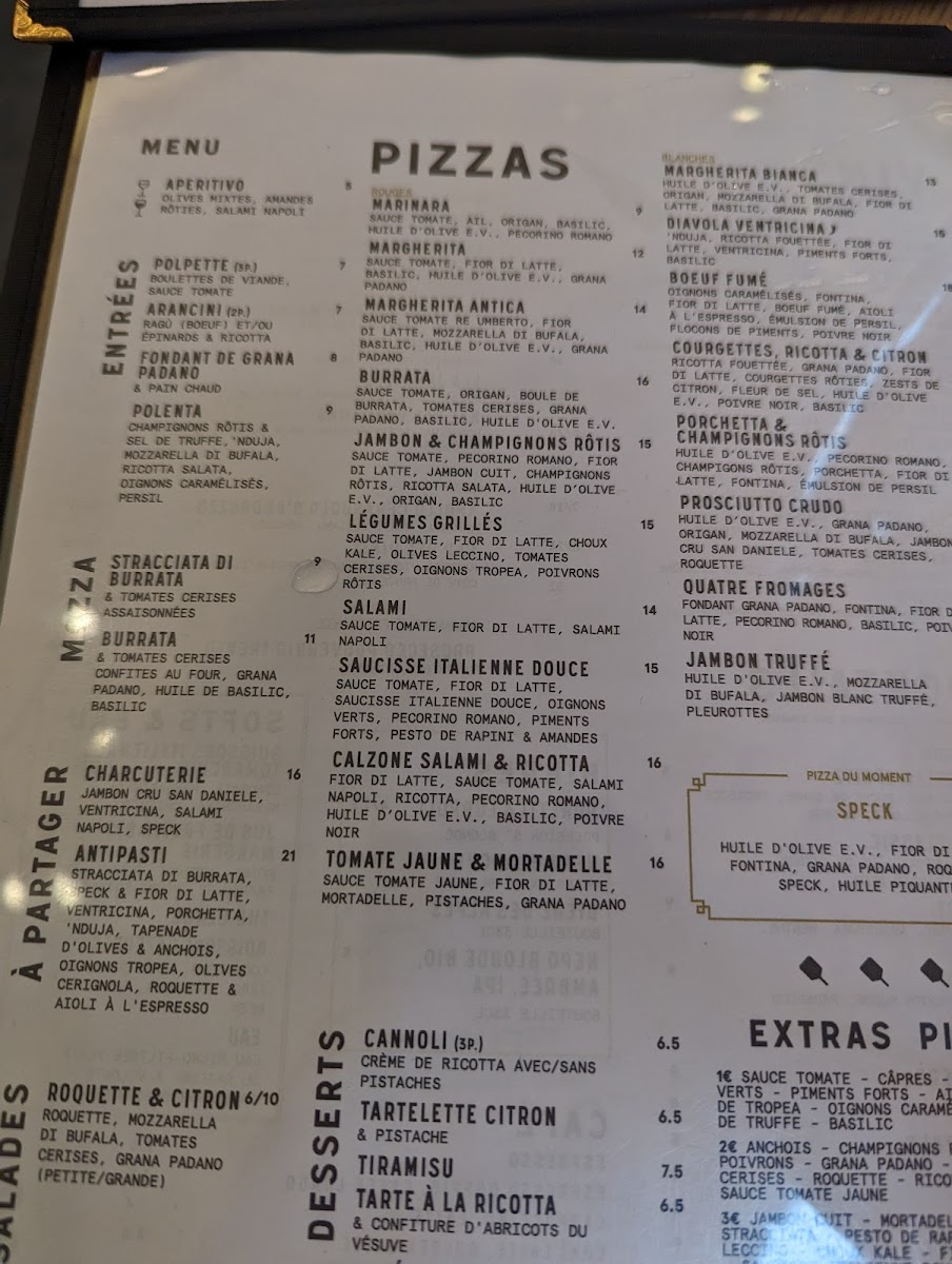 Menu Pizzeria No.900 Lyon 2 Ainay-4