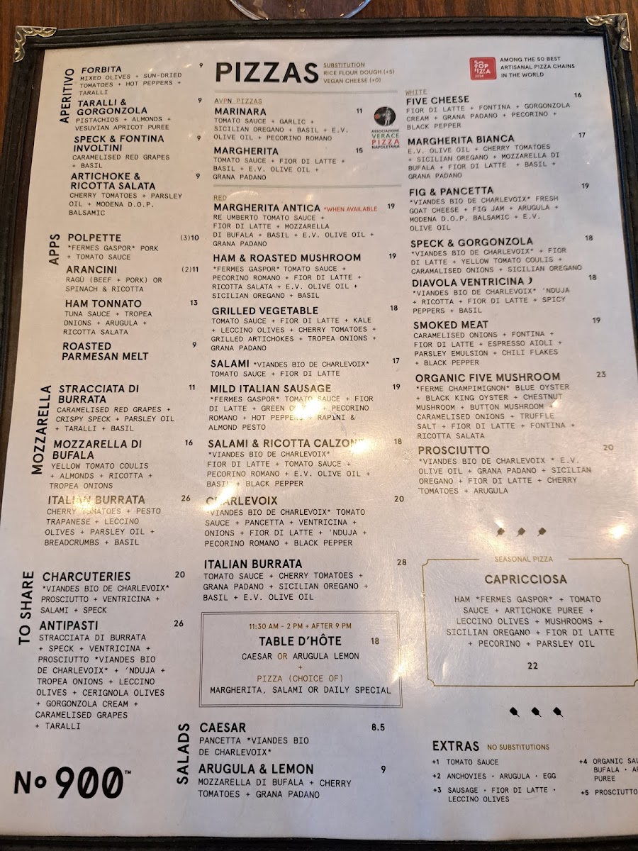 Menu Pizzéria No.900 - Montcalm-2