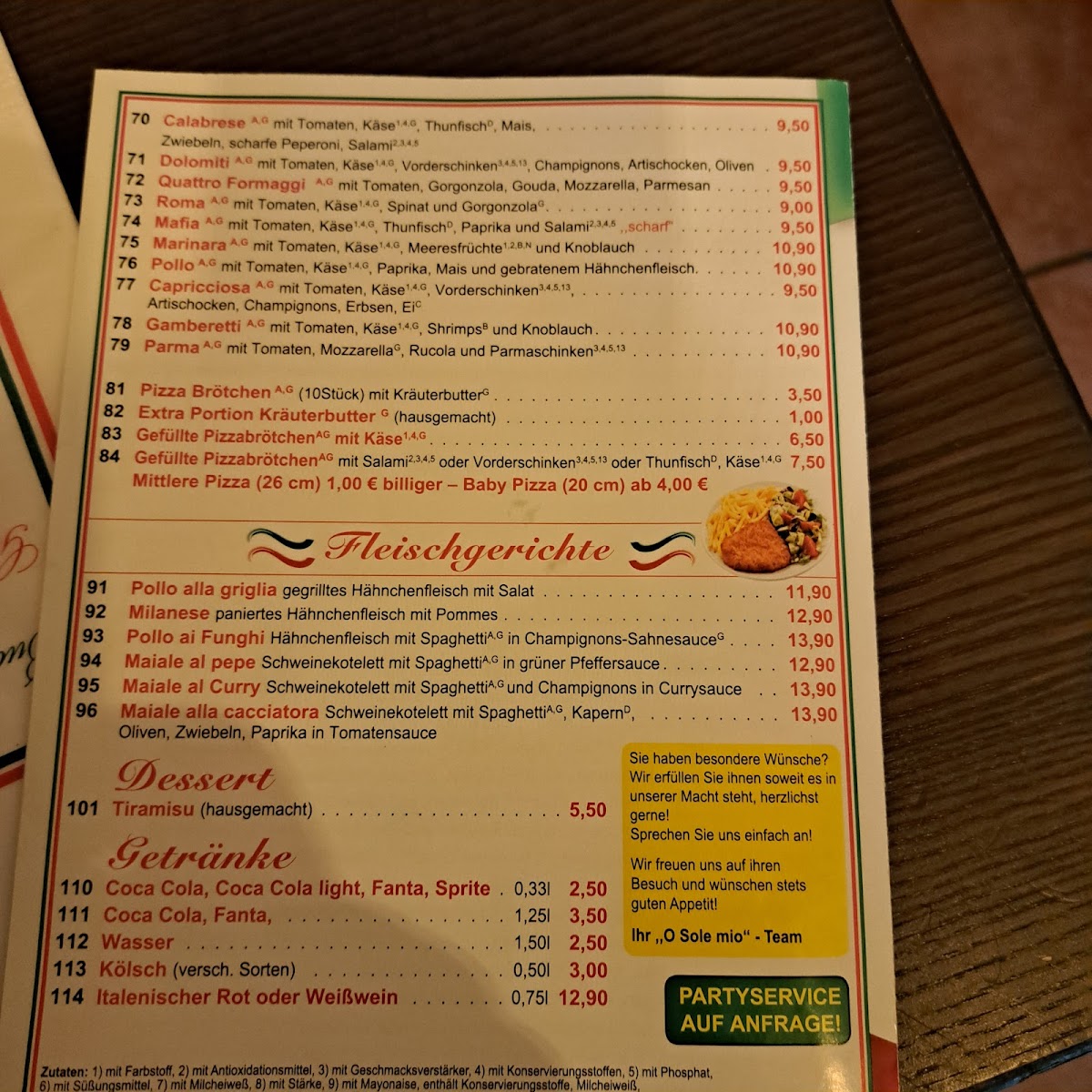 Menu Pizzeria O Sole Mio-4