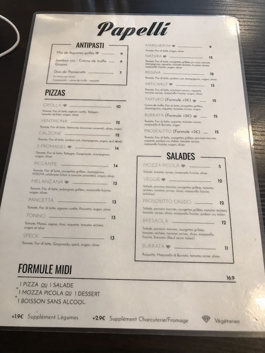 Menu Pizzeria Papelini - Faubourg Saint Martin-4