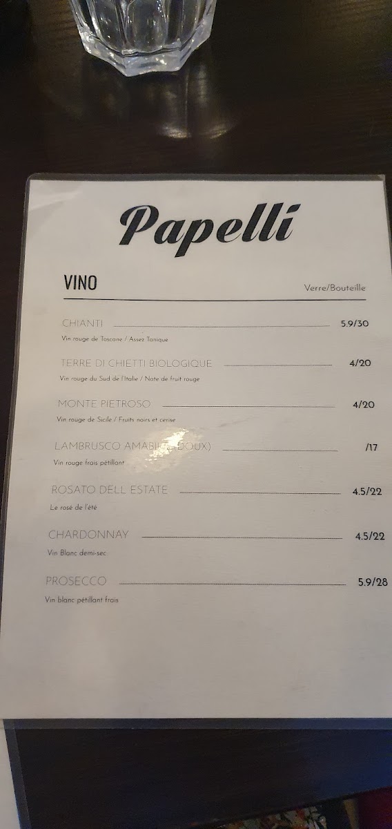 Menu Pizzeria Papelini - Faubourg Saint Martin-9