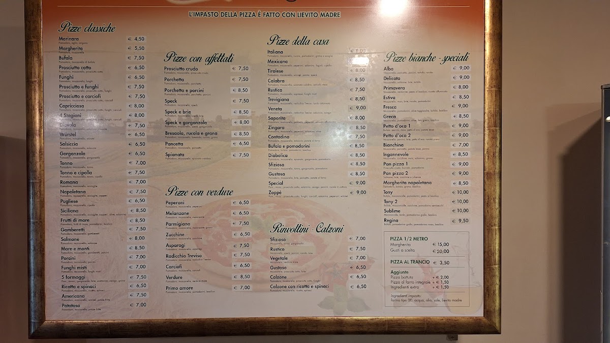 Menu Pizzeria Primo Amore A San Vendemiano-4