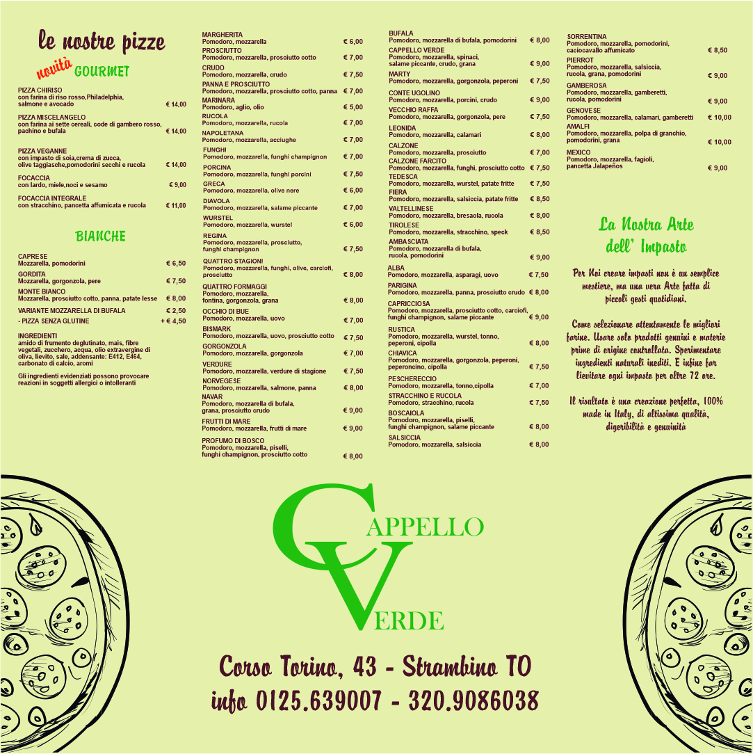 Menu Pizzeria Ristorante Cappello Verde-1