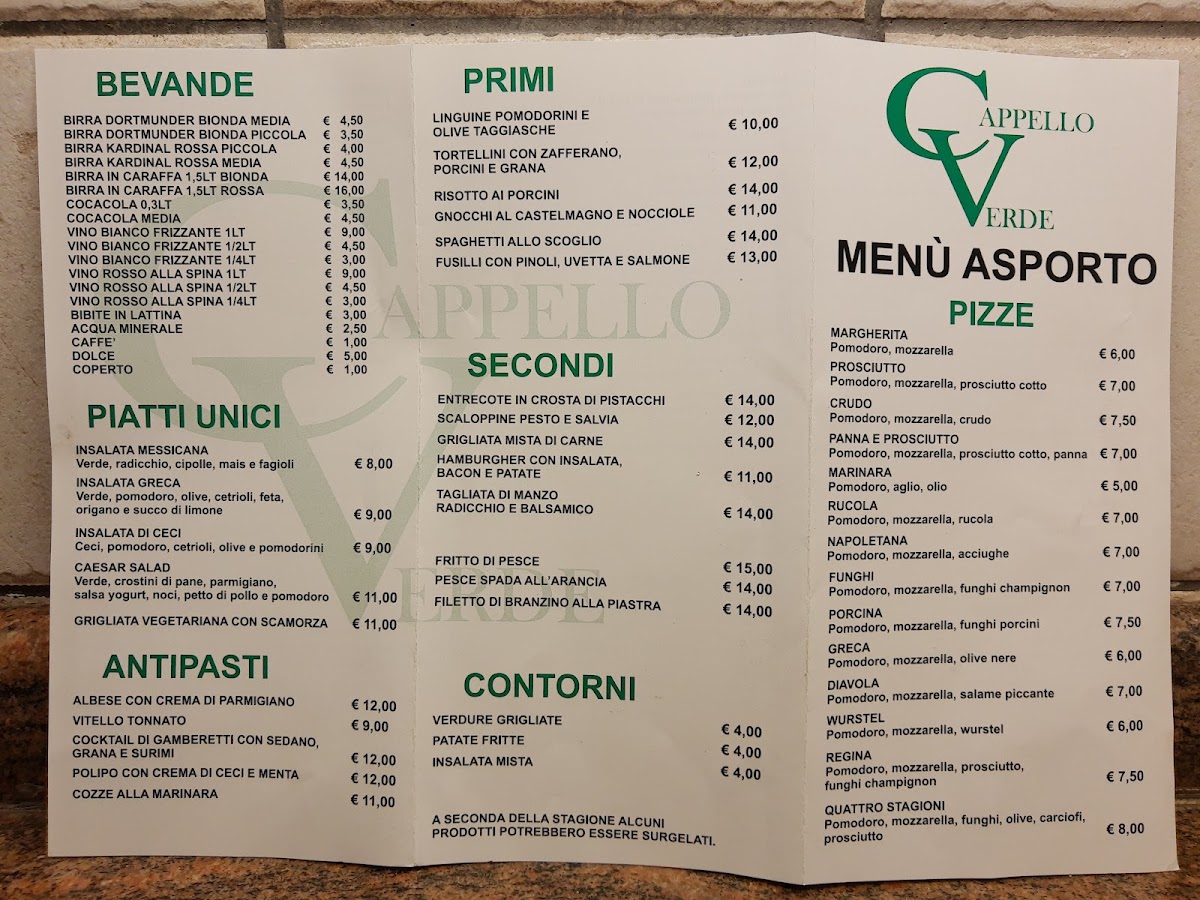 Menu Pizzeria Ristorante Cappello Verde-5