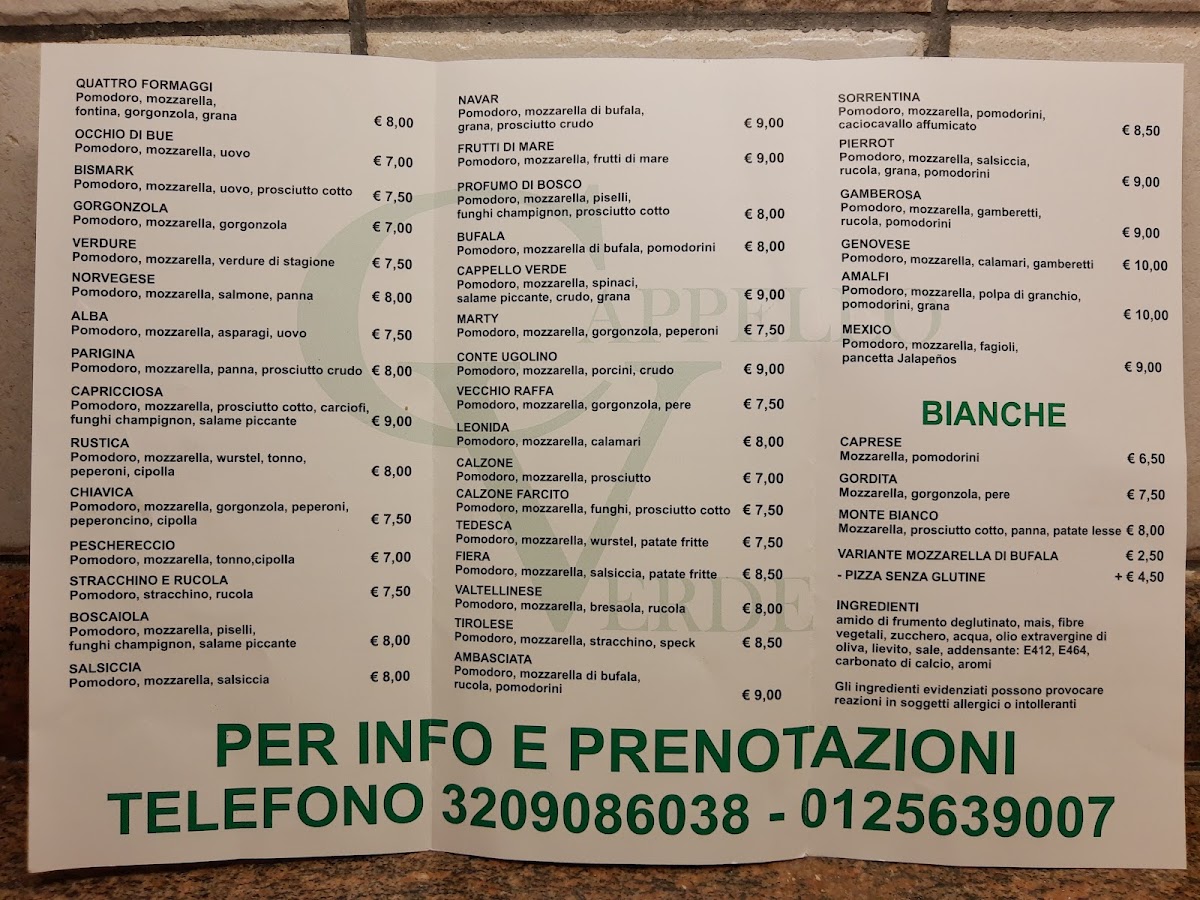 Menu Pizzeria Ristorante Cappello Verde-6