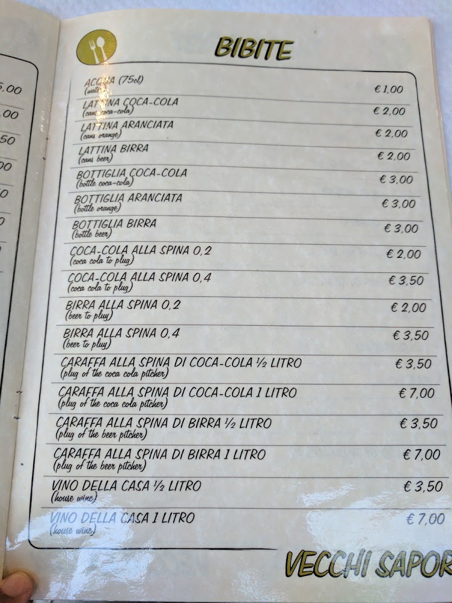 Menu Pizzeria Ristorante Vecchi Sapori-1