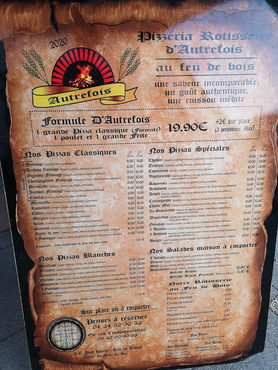 Menu Pizzeria Rotisserie D'autrefois-2
