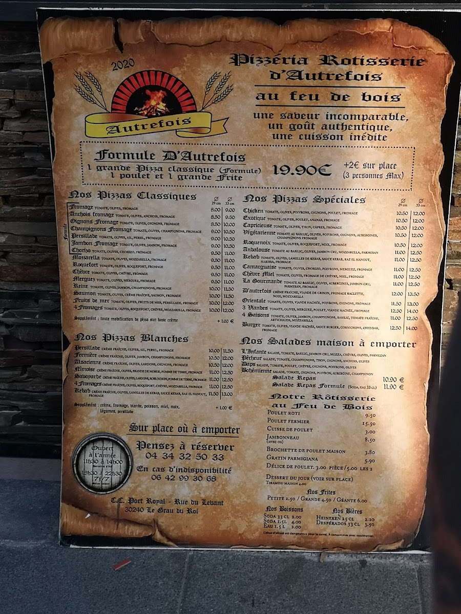 Menu Pizzeria Rotisserie D'autrefois-3