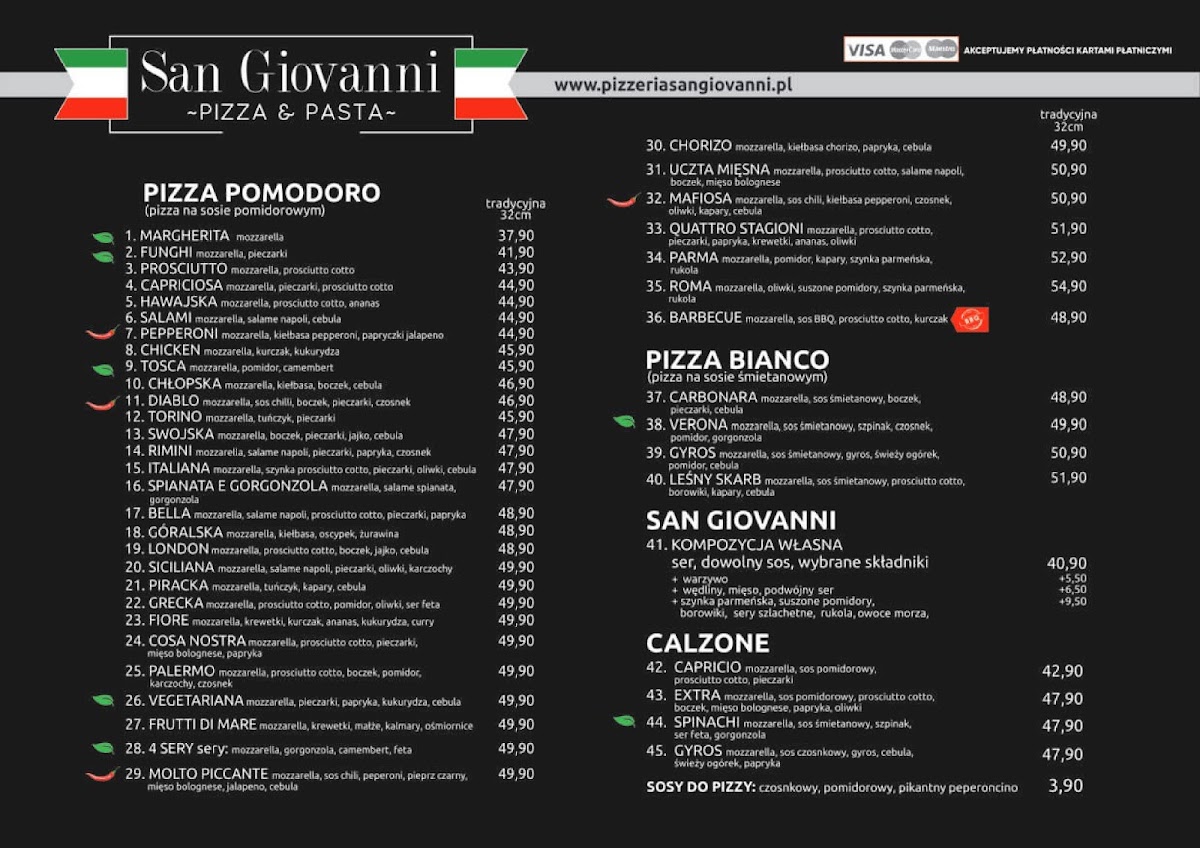Menu Pizzeria San Giovanni - Pizza Na Telefon Drukarska Wrocław-2