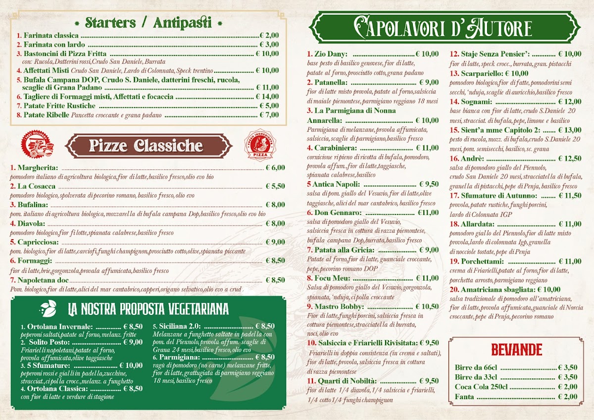 Menu Pizzeria Sient’A Mme Caselle Torinese-2
