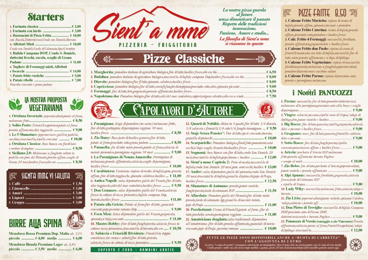 Menu Pizzeria Sient’A Mme Caselle Torinese-3