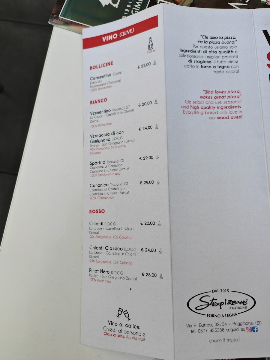 Menu Pizzeria Strapizzami - Forno A Legna --5
