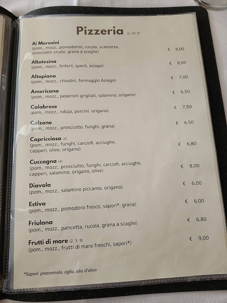 Menu Pizzeria Trattoria Ai Morosini-2