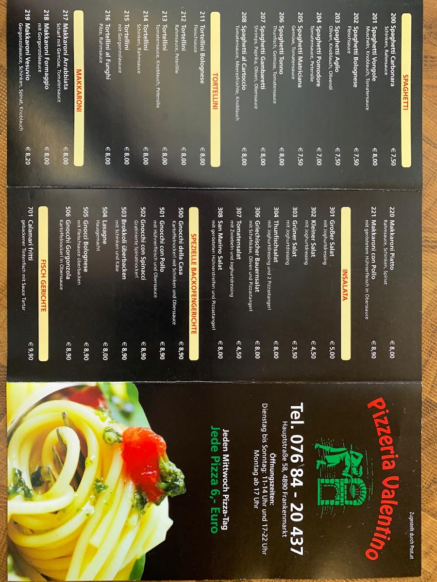 Menu Pizzeria Valentino-1