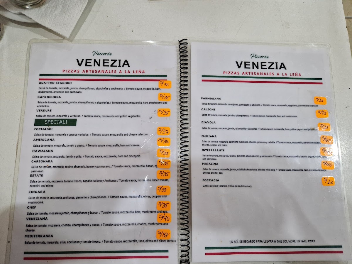 Menu Pizzeria Venezia-1
