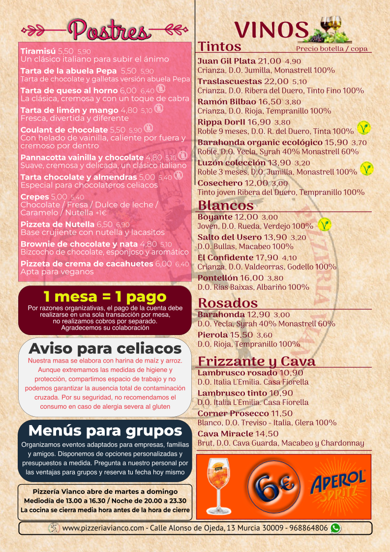 Menu Pizzería Vianco-2