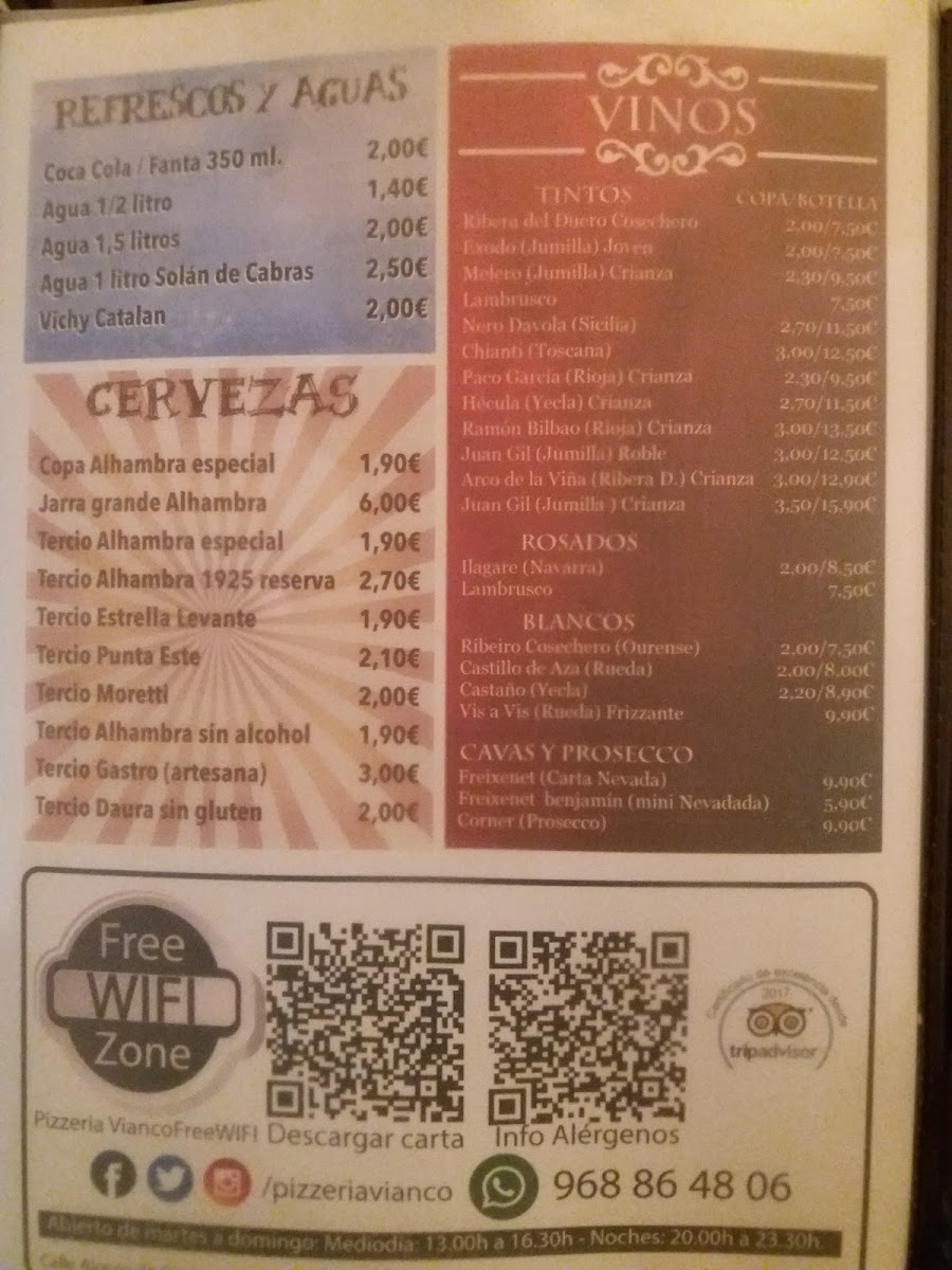 Menu Pizzería Vianco-9