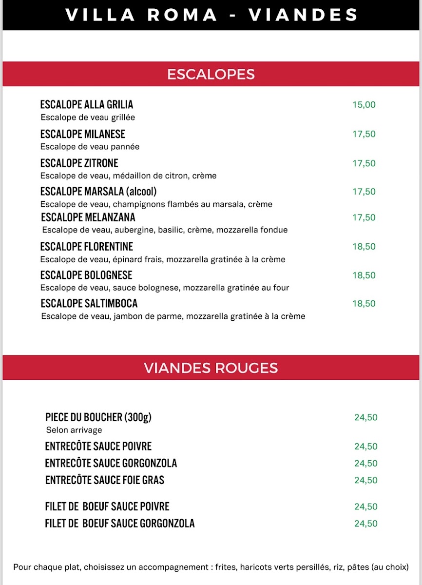 Menu Pizzeria Villa Roma Aux Feu De Bois-5