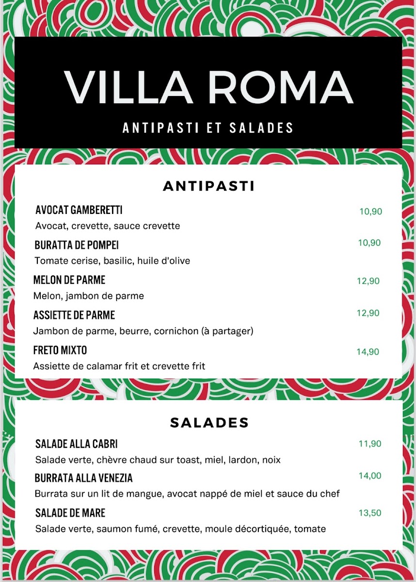 Menu Pizzeria Villa Roma Aux Feu De Bois-6