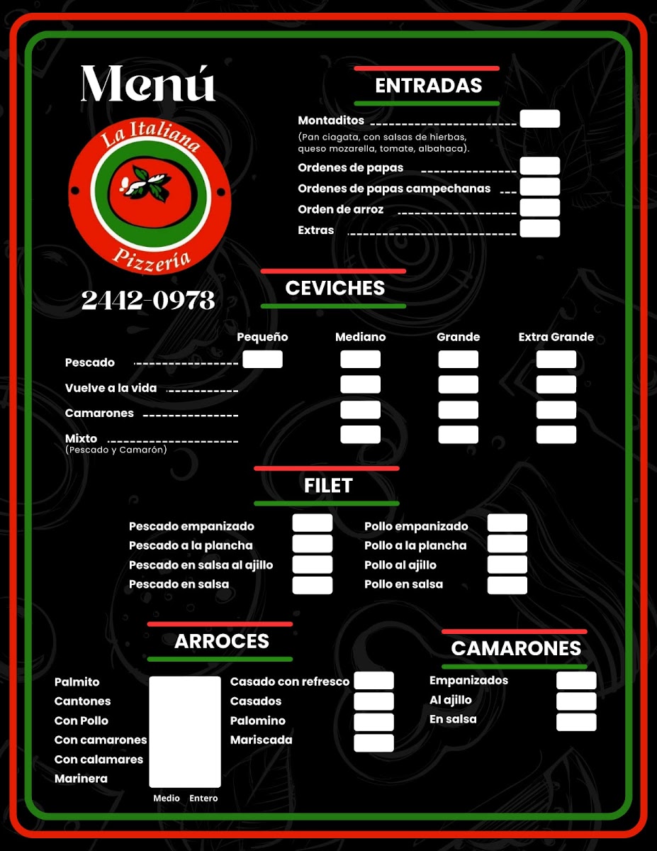 Menu Pizzería Y Marisquería La Italiana-3