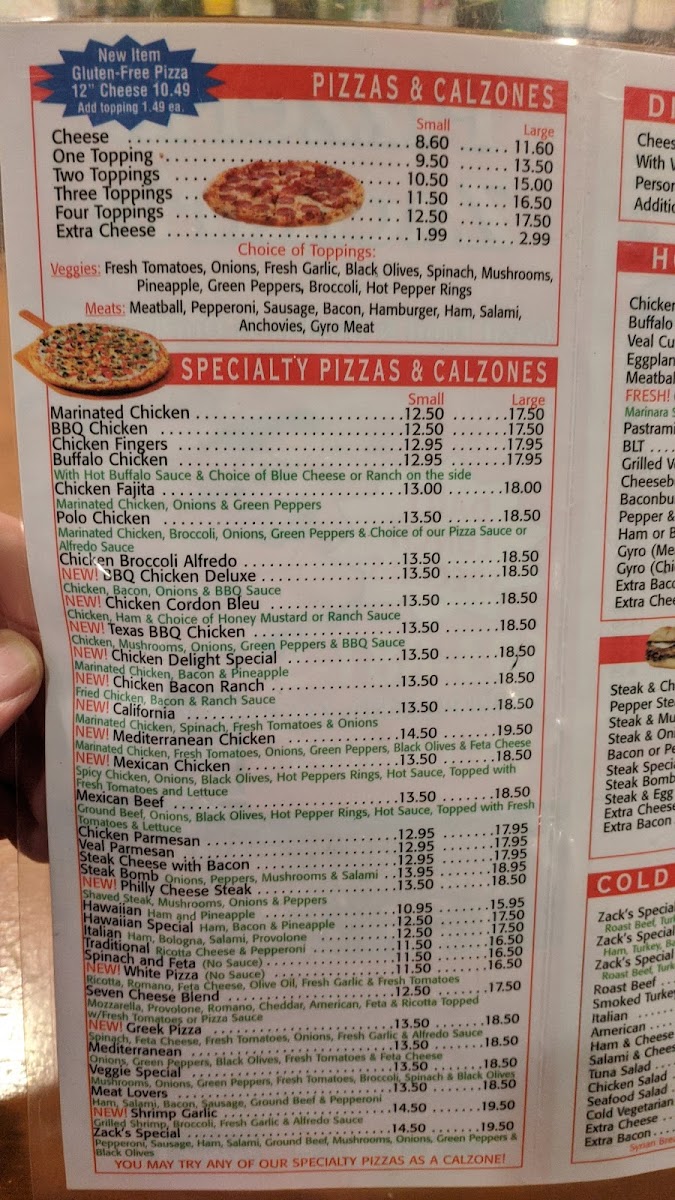 Menu Pizzeria Zacharia Bar & Grill-9
