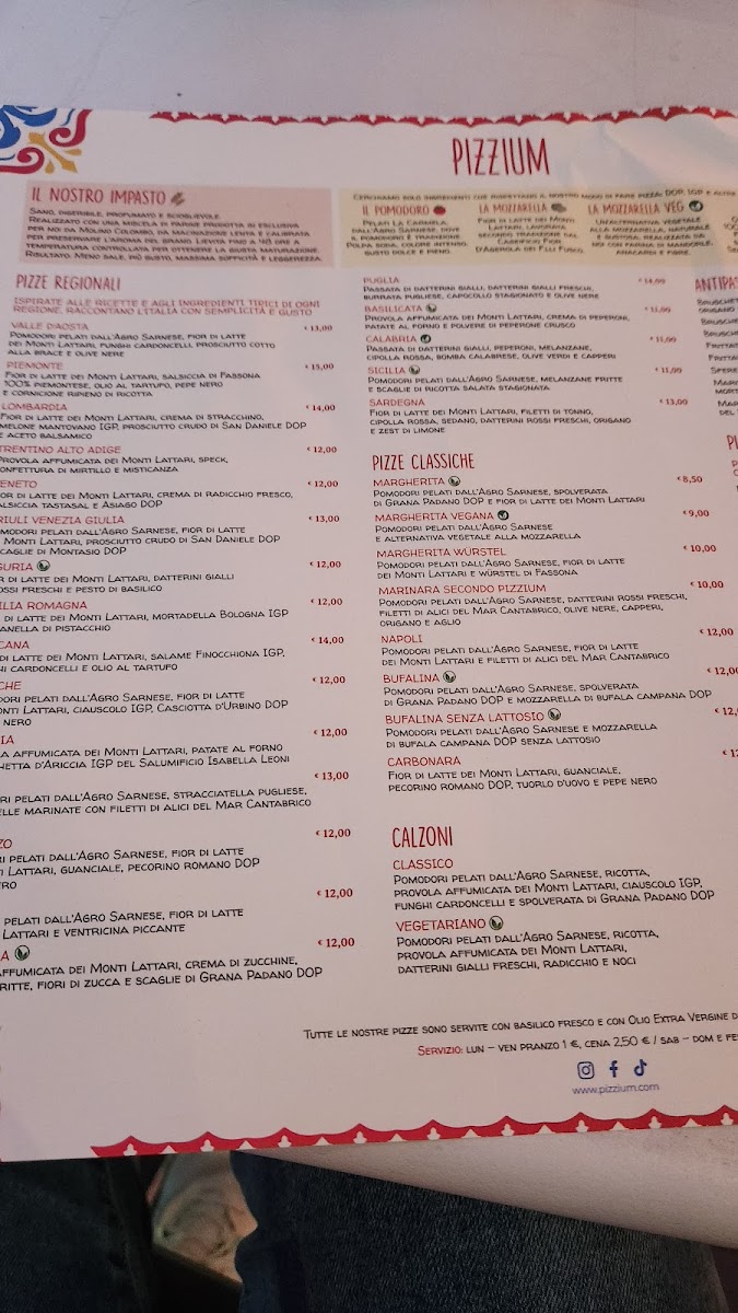 Menu Pizzium - Isola-7