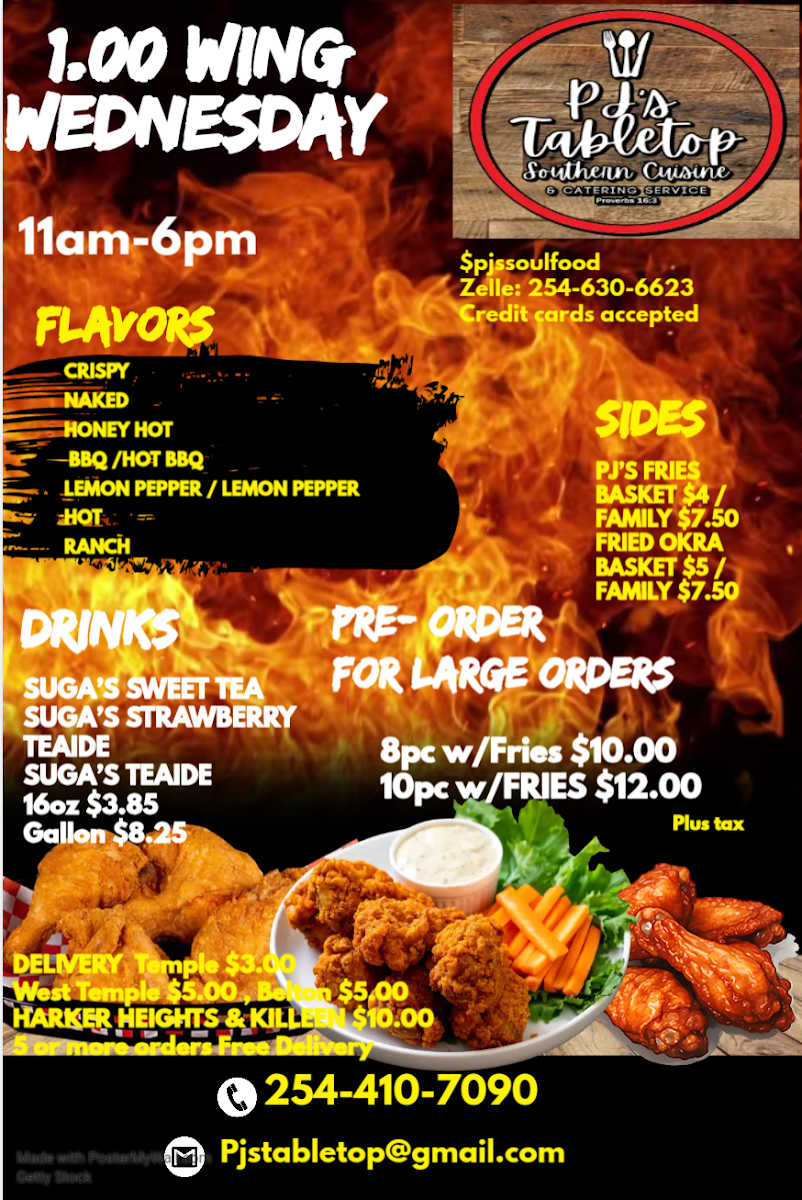 Menu Pj's Table Top Southern Cuisine-1