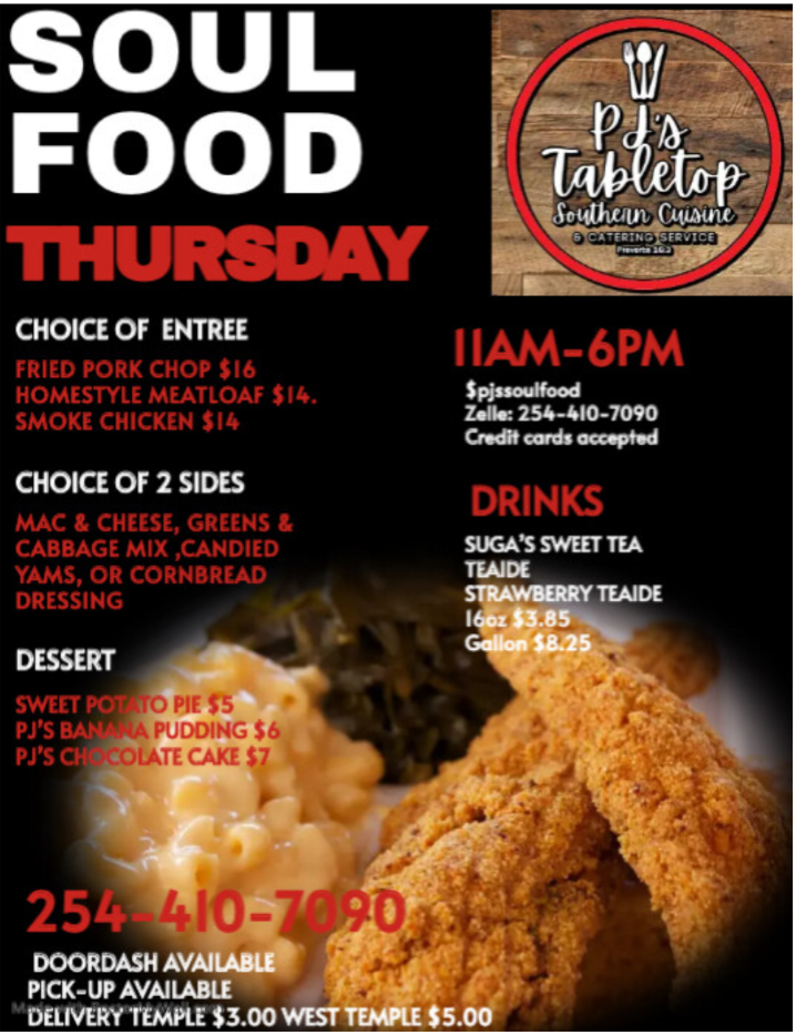 Menu Pj's Table Top Southern Cuisine-2