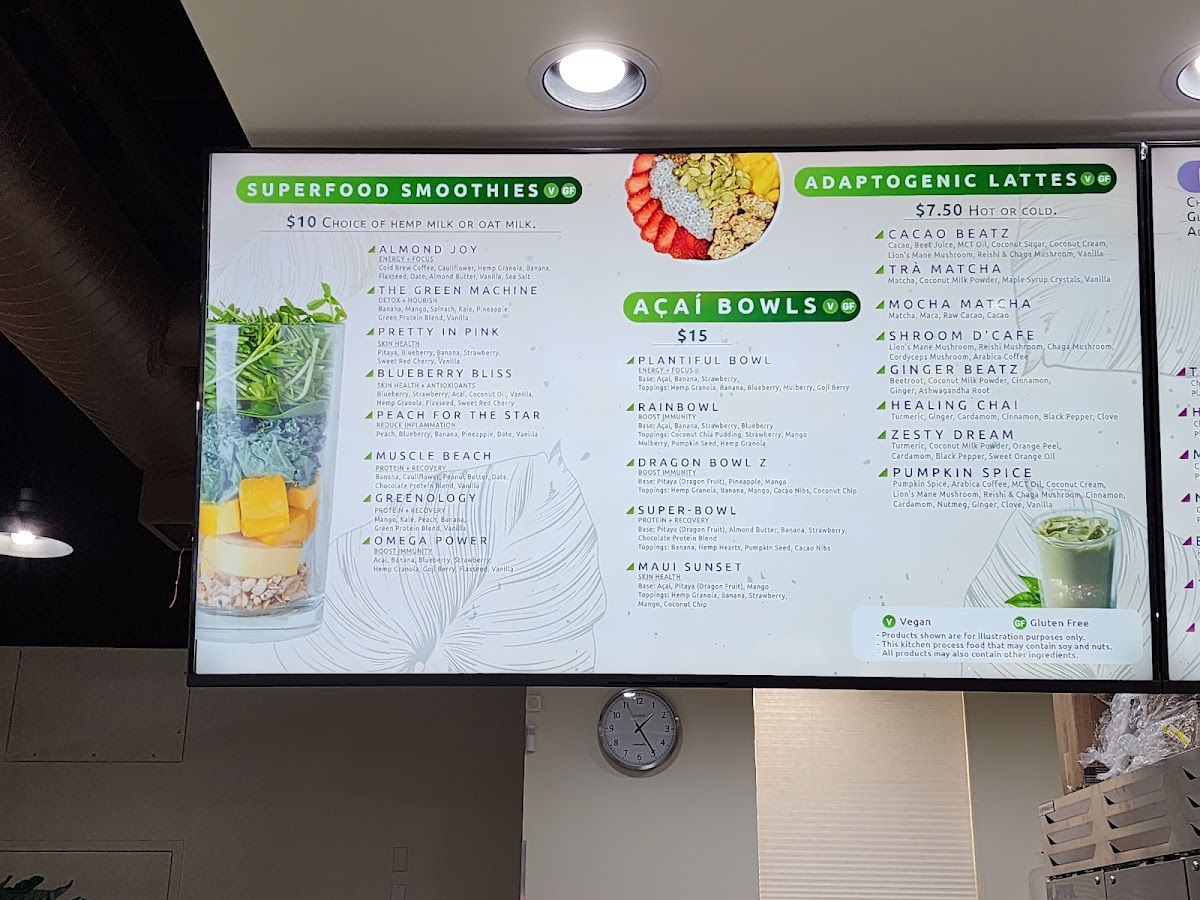 Menu Plantiful Slu-8