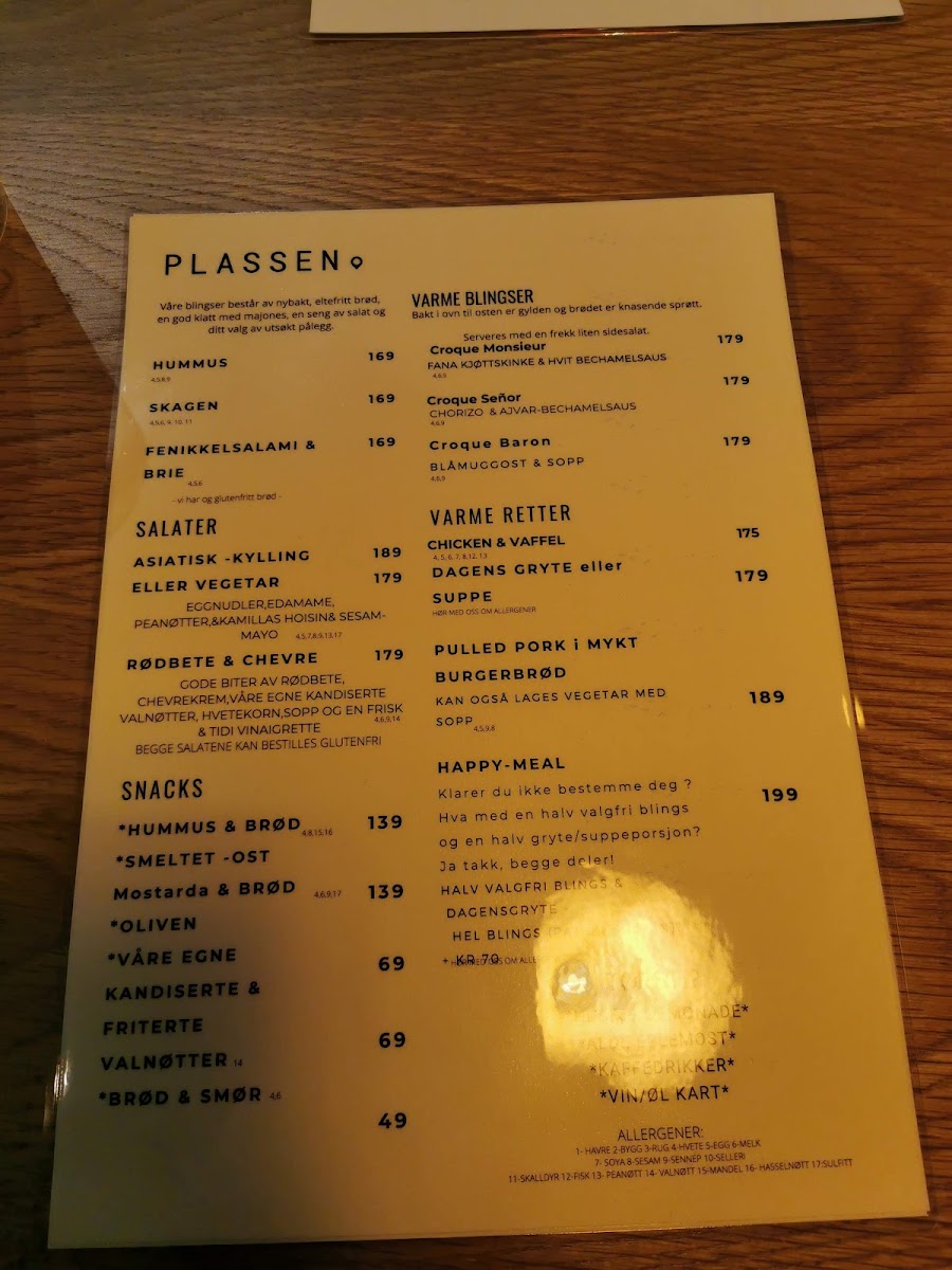 Menu Plassen. Bergen-2