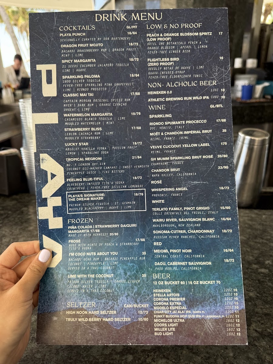 Menu Playa Beach Bar & Grill-1