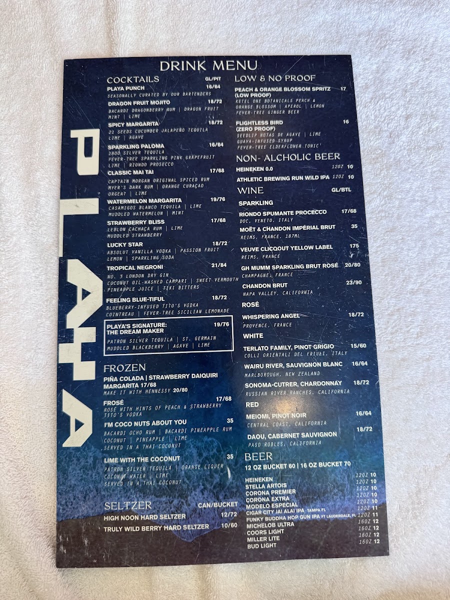 Menu Playa Beach Bar & Grill-4