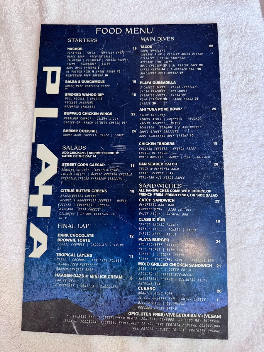 Menu Playa Beach Bar & Grill-5