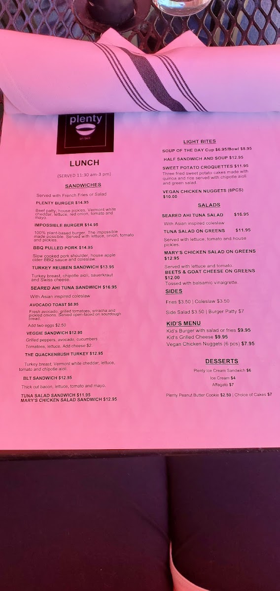 Menu Plenty On Bell-8